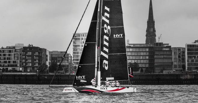 Act 5, Extreme Sailing Series Hamburg – Day 3 – A mixed bag for 2016 champion Alinghi, including two wins and two sixth places, sees it sit in fourth going in to day four. ©  Lloyd Images